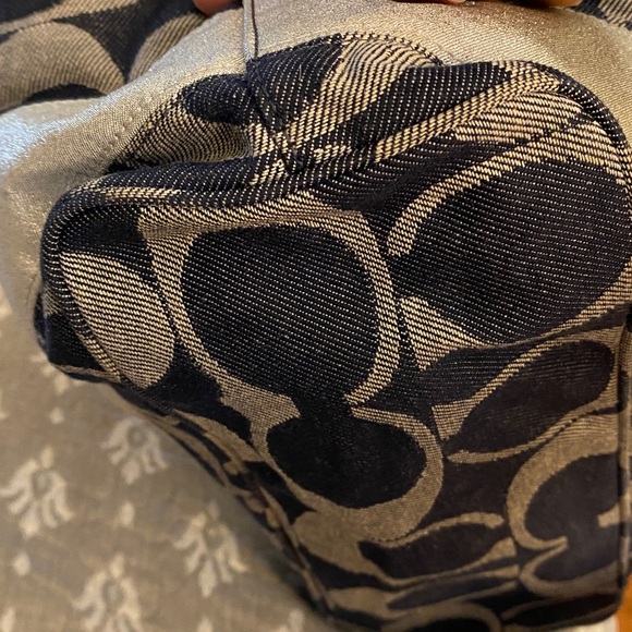 Coach Denim Navy and Silver Shoulder with Signature Monogram. Holiday Sale - Picture 15 of 15